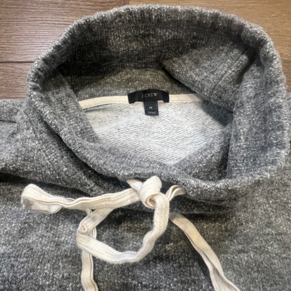 J. Crew Brushed Wool Funnel Neck Sweatshirt Womens M Gray Casual Warm Winter - Picture 10 of 16